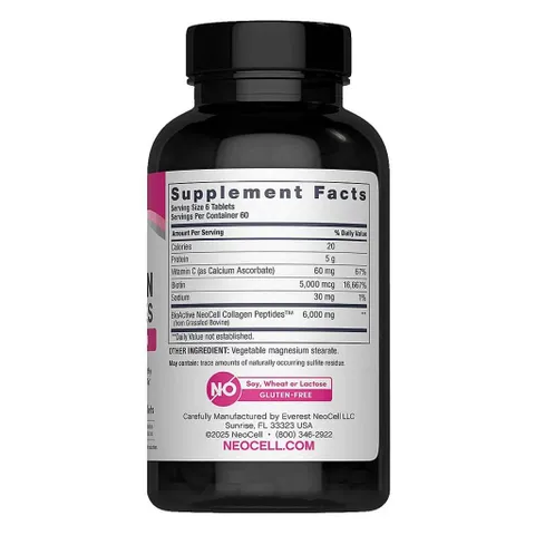 Viên Uống Super Collagen Neocell +C 6000 Mg type 1 - 3 Neocell