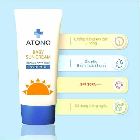 Kem chống nắng Atono2 Hàn Quốc cho trẻ, dưỡng ẩm dịu nhẹ, bảo vệ làn da bé khỏi tia UV-