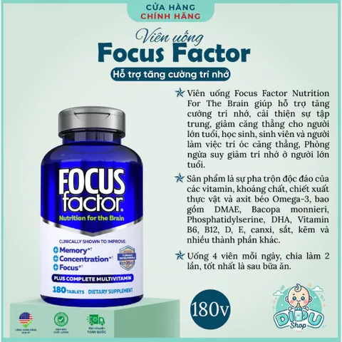 Viên uống Focus Factor Nutrition for the Brain 180 viên của Mỹ