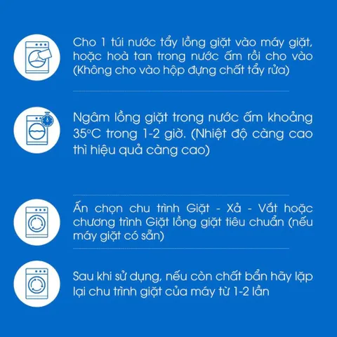 Bột Tẩy Rửa Lồng Máy Giặt An Toàn Oxygen Atono2 Cho Mọi Loại Máy Giặt (150g*4 gói)
