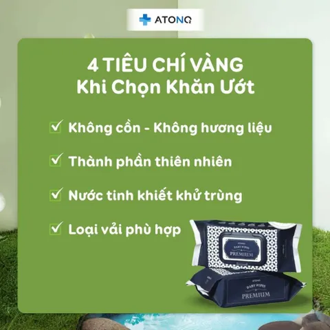 1 GÓI Khăn ướt ATONO2 dành cho trẻ sơ sinh an toàn, không chứa hóa chất độc hại, không chất bảo quản