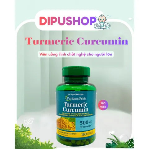 Viên uống hỗ trợ dạ dày tinh chất nghệ Turmeric Curcumin 500mg180 Puritan Pride.