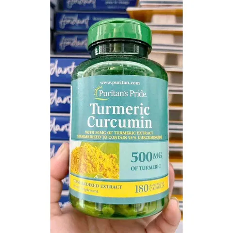 Viên uống hỗ trợ dạ dày tinh chất nghệ Turmeric Curcumin 500mg180 Puritan Pride.