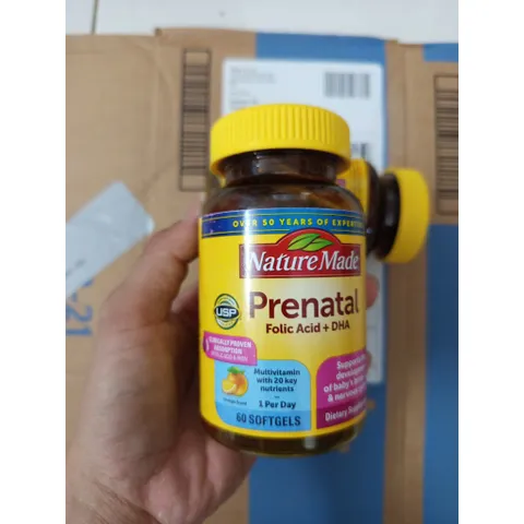[DATE 2027] 90/100//110 viên Vitamin Mẹ Bầu Nature Made Prenatal Folic Acid + DHA