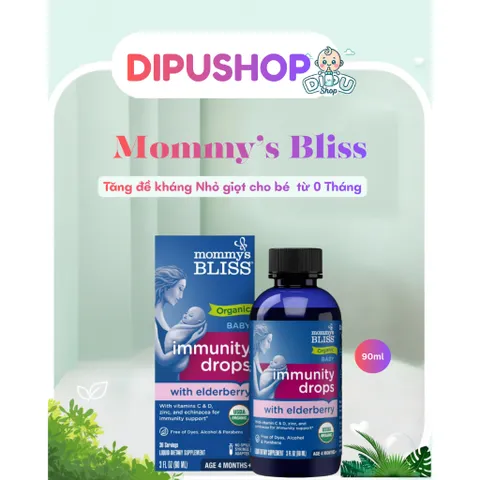 Siro tăng đề kháng hữu cơ MOMMY'S BLISS kèm prebiotic cho bé từ 4 tháng hàng Mỹ