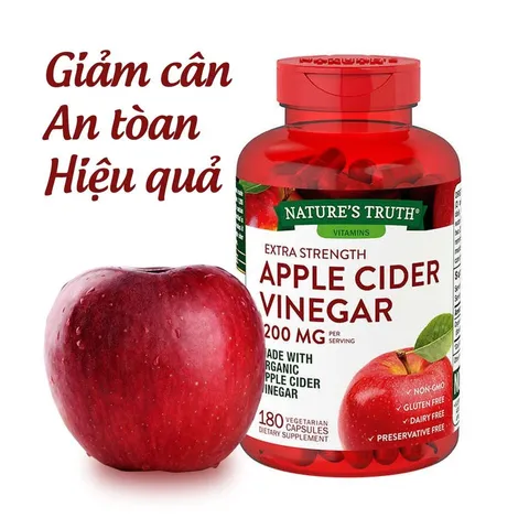 Viên Giấm Táo Giảm Cân Nature's Truth Apple Cider Vinegar (180v) Mỹ (hũ)