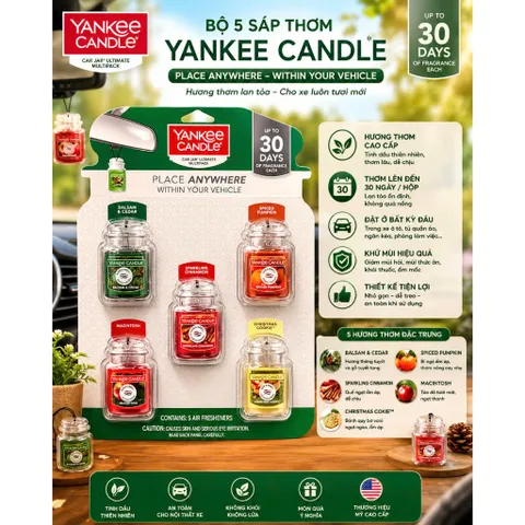 Set 5 Bình thơm xe hơi Yankee Candle Ultimate Air Freshener