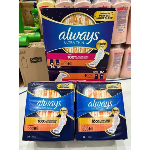 Băng vệ sinh hộp Always của Mỹ 92 miếng, 88, 76 miếng