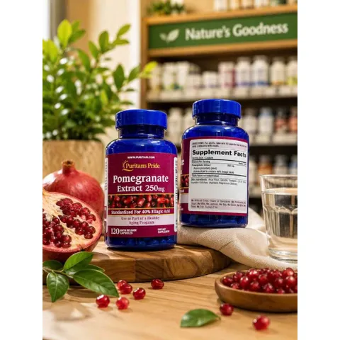 Viên Uống Lựu Chống Nắng Nội Sinh, Trắng Da, Giảm Nám Pomegranate Extract 250mg Puritan's Pride