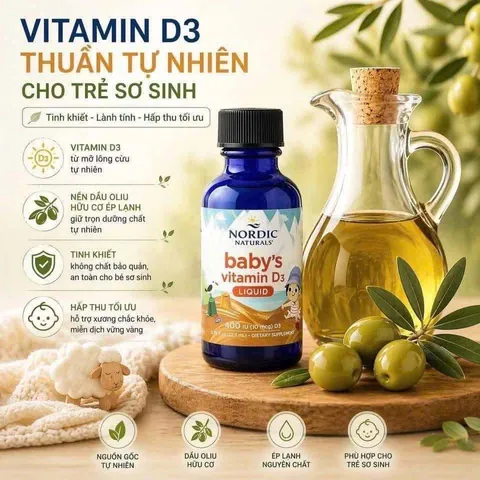 Vitamin D3 thuần tinh khiết Nordic Naturals lọ 22,5ml