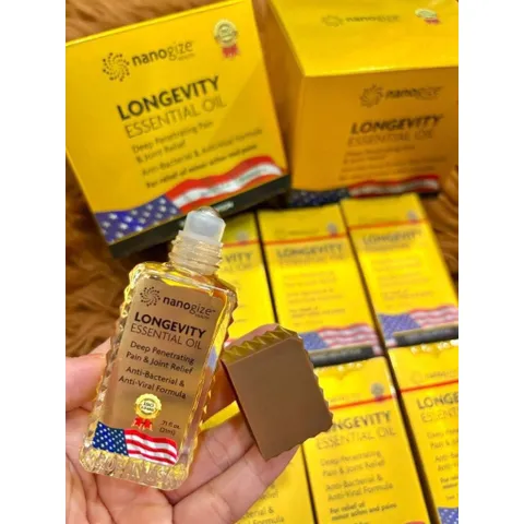 Dầu gió vàng con lăn Trường Thọ Nhập khẩu Mỹ Nanogize Longevity Essential Oil 21ml