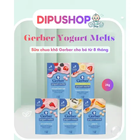 Bánh sữa chua khô Gerber cho bé 8 tháng ăn dặm