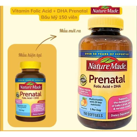 [DATE 2027] Vitamin Prenatal bầu 150 viên Mỹ - vị cam