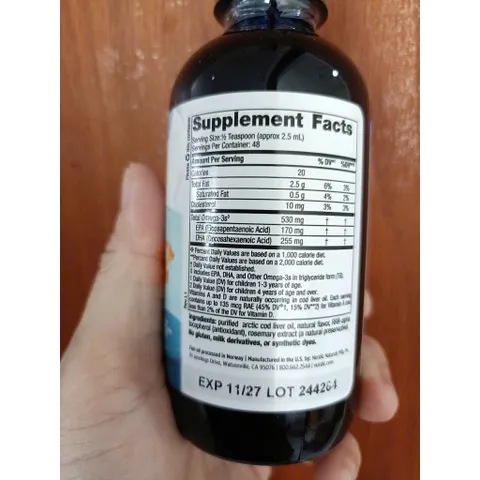 Dầu Cá DHA Cho Bé Nordic Naturals Children’s 530mg Omega-3