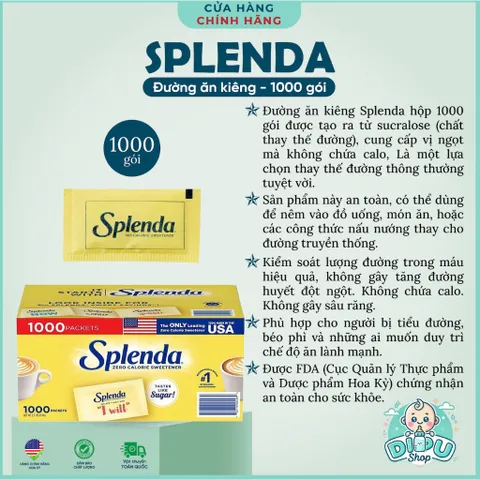 Đường Ăn Kiêng Splenda Của Mỹ 1000 gói
