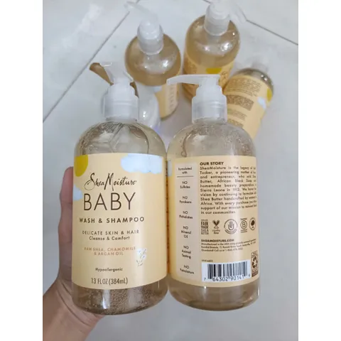 384ml Sữa Tắm Gội Shea Moisture Baby Dưỡng Ẩm Nhẹ Dịu Cho Bé Mỹ