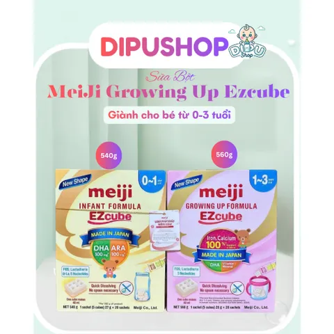 Sữa Công Thức Meiji Ezcube Nhập Khẩu Nhật Phát Triển Trí Não Cho Bé 0-3 Tuổi