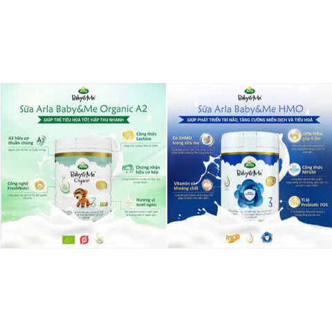 Sữa Arla Baby&Me Organic đạm A2 và HMO cao cấp từ Đan Mạch