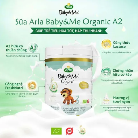 Sữa Arla Baby&Me Organic đạm A2 và HMO cao cấp từ Đan Mạch