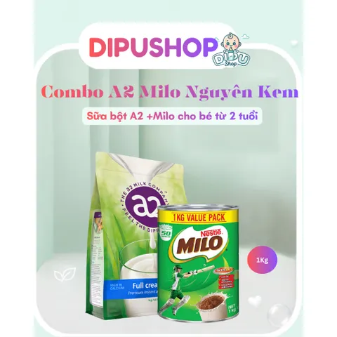 Combo SỮA A2 NGUYÊN KEM MILO 1kg