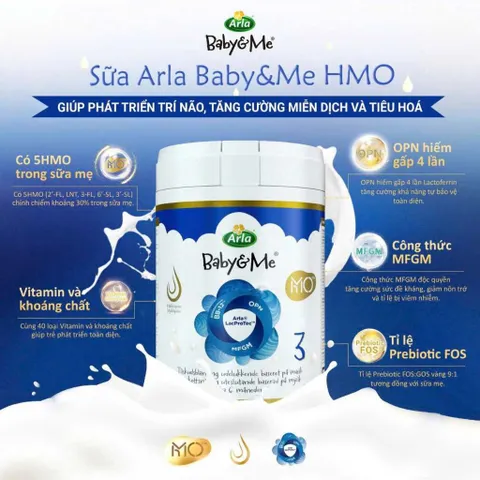 Sữa Arla Baby&Me Organic đạm A2 và HMO cao cấp từ Đan Mạch