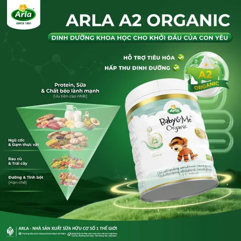 Sữa Arla Baby&Me Organic đạm A2 và HMO cao cấp từ Đan Mạch