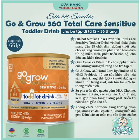 Sữa Bột Similac Go Grow Sensitive Mỹ Cho Bé Hay Nôn Trớ Dễ Tiêu Hóa 1 tới 3 tuổi