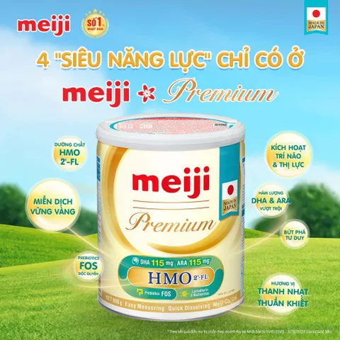 Sữa Meiji Premium Nhập Khẩu Nhật Bổ Sung HMO DHA Tăng Đề Kháng Cho Bé 0-3 Tuổi
