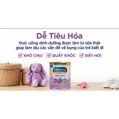 825g Sữa Enfagrow Premium Gentlease Tím 825g cho bé 1-3 tuổi đầy hơi khó tiêu
