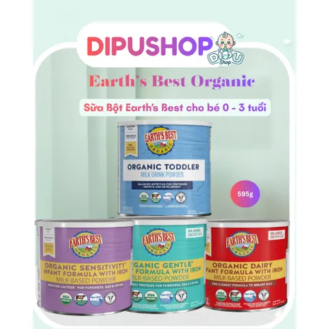 [Hàng Mỹ Bay Air] Sữa bột hữu cỡ Earth Best Organic Cho bé 0-3 tuổi