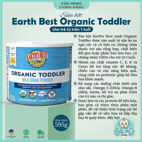 [Hàng Mỹ Bay Air] Sữa bột hữu cỡ Earth Best Organic Cho bé 0-3 tuổi