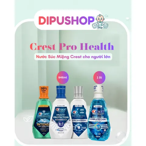 Nước Súc Miệng Crest 3D không cồn thơm miệng dài lâu sạch sâu răng