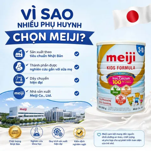 800g Sữa Meiji Infant & Growing Up Formula Nhập Khẩu Nhật Bổ Sung HMO Tăng Đề Kháng Cho Bé 0-3 Tuổi