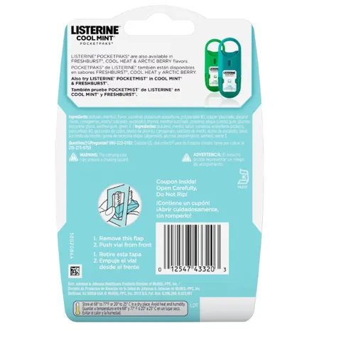Miếng ngậm thơm miệng Listerine Pocketpaks (Vĩ 3 hộp x 24 miếng)