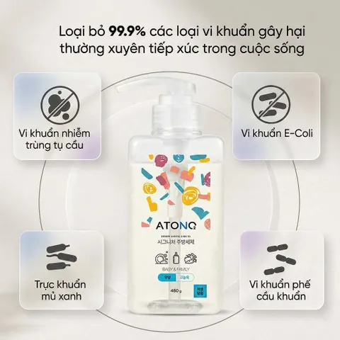 CHAI Nước Rửa Bình Sữa, Chén Bát Và Rau Củ Quả Thuần Chay Atono2 460ml