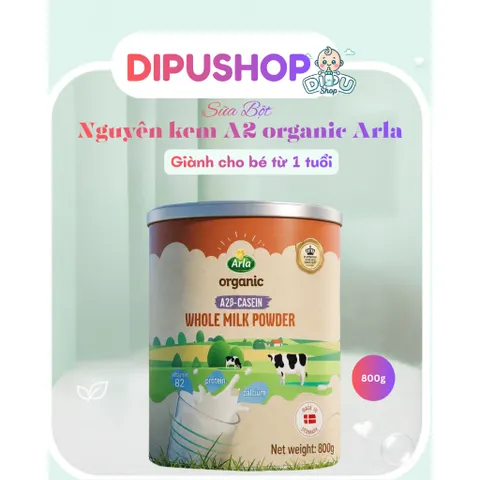 800g Sữa Bột Nguyên Kem A2 Organic Arla Đan Mạch Cho Bé 1 Tuổi