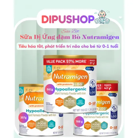 Sữa Nutramigen cho bé dị ứng đạm bò đủ size