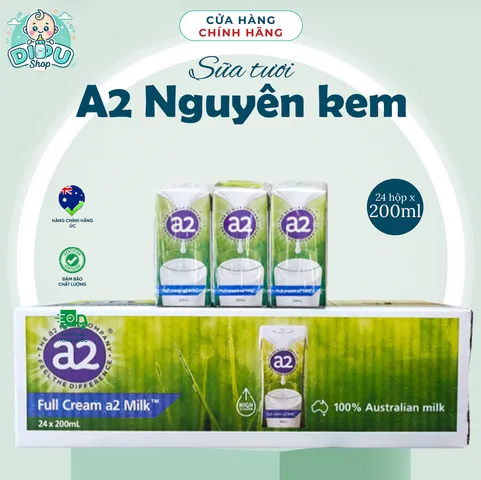 Thùng 24 Hộp Sữa Tươi A2 Full Cream 200ml