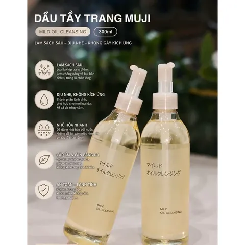 Dầu Tẩy Trang Muji Mild Cleansing Oil 300ml - Nhẹ Dịu Cho Da Nhạy Cảm, Làm Sạch Sâu, Nhũ Hóa Dễ Dàng 388800