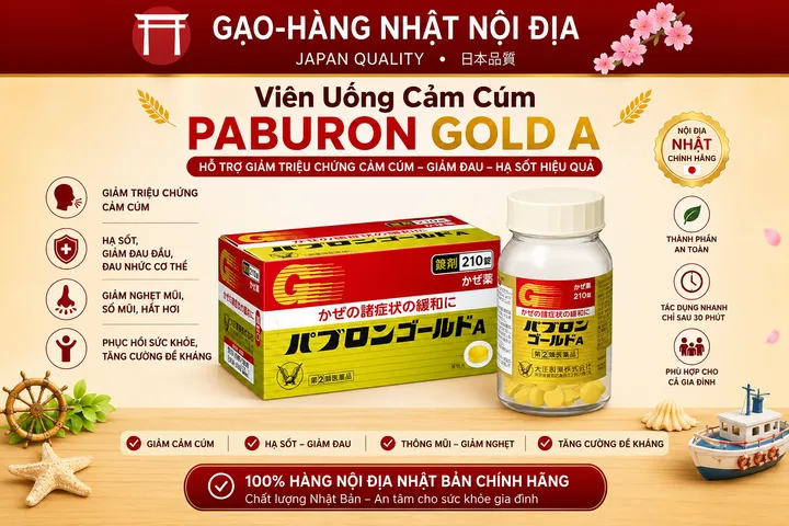 Viên Uống Hỗ Trợ Đường Hô Hấp Pabron Gold A Nhật Bản - Giảm Ho, Long Đờm, Giảm Nghẹt Mũi Khi Trời Lạnh [Hộp Lọ 210 Viên]