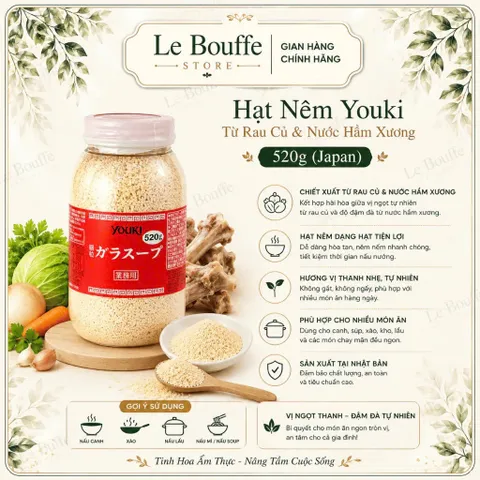 Hạt Nêm Youki 520g Hàng Nội Địa Nhật Bản – Nêm Nếm Thơm Ngon, Tròn Vị