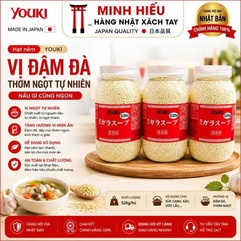 Hạt Nêm Youki 520g Hàng Nội Địa Nhật Bản – Nêm Nếm Thơm Ngon, Tròn Vị