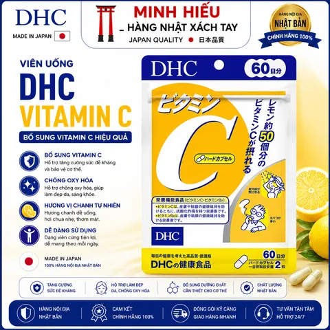 Viên Uống DHC 60 Ngày Nội Địa Nhật Bản - Bổ Sung Vitamin C Giúp Da Căng Mịn Sáng Bóng