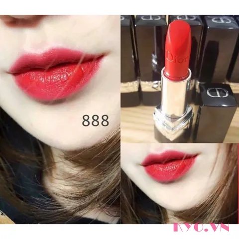 SON D 888 STRONG RED VELVET 3,5g fullsize- MÀU ĐỎ CAM