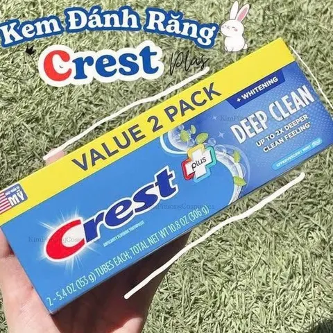⚡ Set 2 Kem Đánh Răng Crest Deep Clean Whitening 153g - Trắng Răng, Giao Nhanh Tiết Kiệm