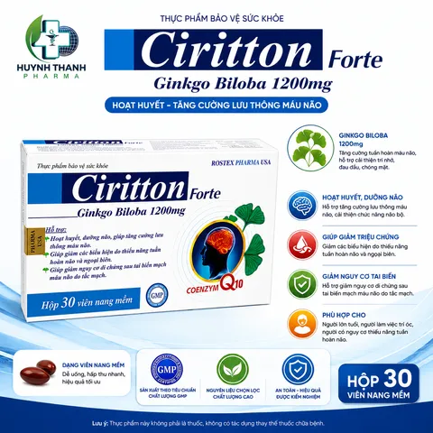 Viên uống Bổ Não CIRITTON- Hộp 30 Viên
