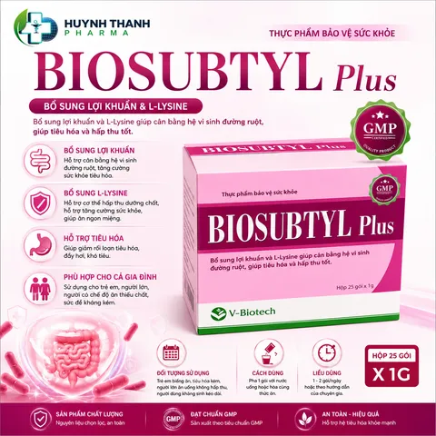 Biosubtyl Plus Hỗ Trợ Vi Sinh Dành Cho Đường Ruột - Hộp 25 Gói