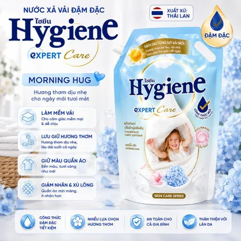 Nước xả vải đậm đặc Hygiene - làm mềm vải lưu hương lâu, giữ màu giảm xù 1000ml - Thái Lan