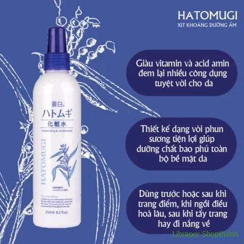 Xịt Khoáng Hatomugi Nhật Bản 250ml | Cấp Ẩm Dưỡng Trắng Da, Làm Dịu Da Sau Nắng 803979