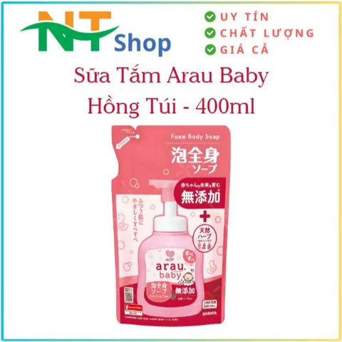 Sữa Tắm Arau Baby Hồng Dạng Túi 400ml- Nhật Bản